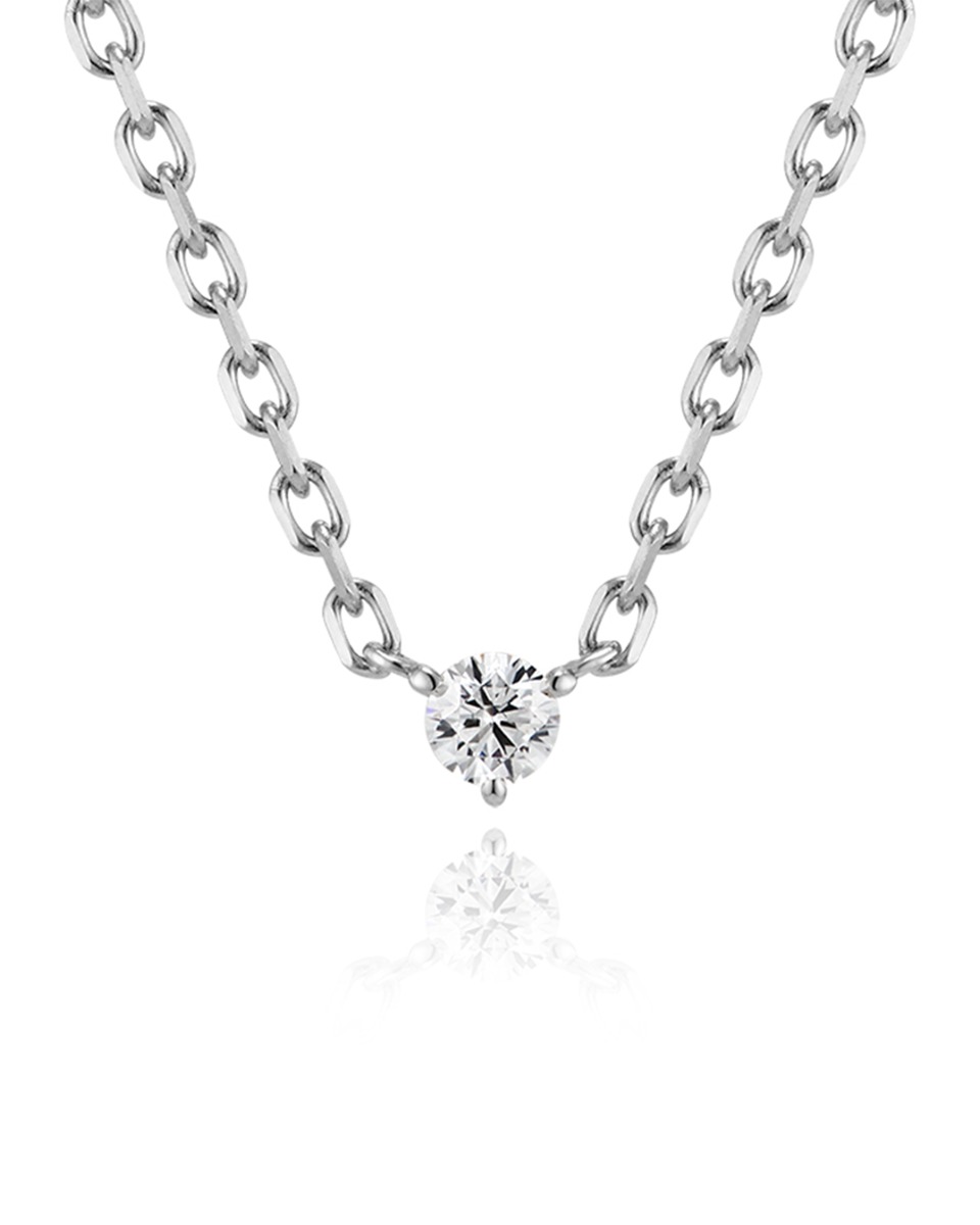 The Balance 14K MEN&#039;S 0.1ct Necklace_White Gold