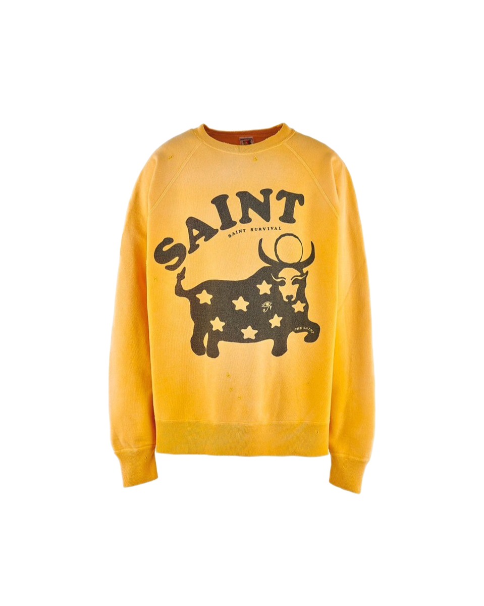 Cow Crewneck Sweatshirts_Yellow