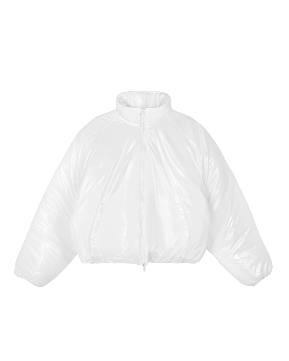Blazed Glossy Puffer Jacket_White