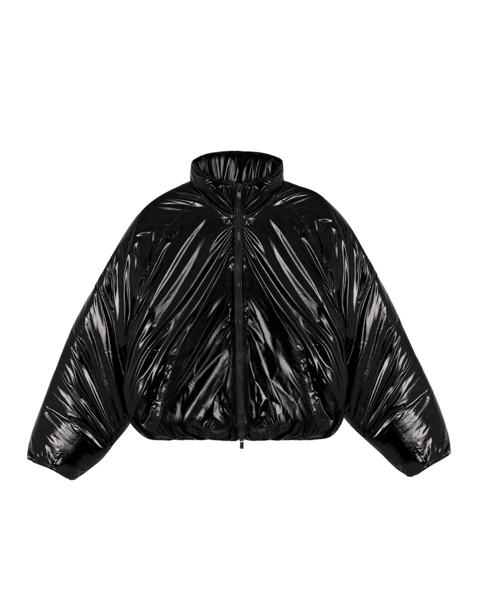 Blazed Glossy Puffer Jacket_Black