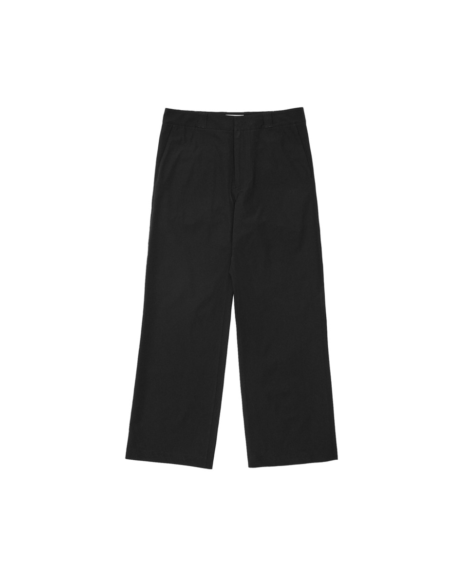 [Premium Fabric] Black Essential Semi-Wide Pants_Black